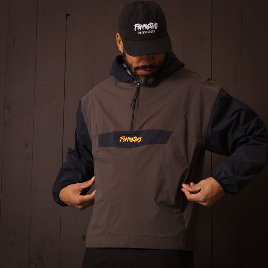 Packable Rain Jacket - Brown/Black